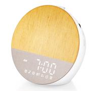 Uwithm Despertador Luz Natural, Despertador Amanecer, Reloj Despertador Digital Doble, Altavoz Bluetooth, Máquina Ruido Blanco con 30 Sonidos Calmantes, 20 Brillos, Lamparas Mesita Noche en 18 Colores