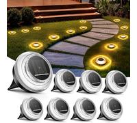 Uwithm - Lote de 8 lámparas solares para el suelo, IP65, impermeable, jardín, iluminación al aire libre, luz solar exterior, luz solar