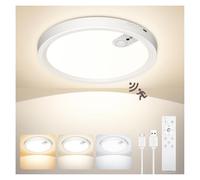 Uwithm plafon con sensor de movimiento, batería recargable de 7000mAh, 3 temperaturas de color, regulable en brillo, con control remoto con temporizador, adecuada para baños, pasillos, garajes（1 pcs）