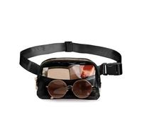 Uwiyo Bolsa de Bum para Mujeres, Crossbody Fanny Pack Belt Bag Cintura de Nylon Bag de Cintura de Cadera con Correa Ajustable para Caminar en Bicicleta de Viaje al Aire Libre (Negro Transparente)