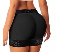 Uwiyo Mujeres Butt Lifter Shapewear Fake Butt Lifter Bragas de Encaje Acolchado Tummy Control Boyshort Ropa Interior Hip Enhancer Ropa Interior (FR/ES, Letras, M, Regular, Regular, Negro)