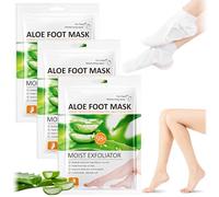 UWJOWP 3 Pares Mascarilla Exfoliante Pies de Aloe Vera, Calcetines para Callosidades y Pies Secos, Calmante y Reparadora, para Hombres y Mujeres