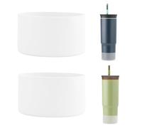 UWSTE 2 fundas de silicona compatibles con vaso Owala de 680.4 g, funda antideslizante, protector inferior, accesorios para vaso de viaje aislado Owala de 24 onzas, rotects contra daños (transparente)
