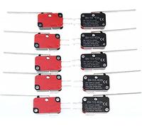 UWUKCJOKQ Interruptor de límite 10 Piezas V-153-1C25 Micro Interruptor de límite Largo Recto SPDT Acción a presión Bisagra Palanca Tipo Brazo
