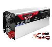 UWUKCJOKQ Kit de convertidor Voltaje e inversor Onda sinusoidal con relé Carga Dividida, Pantalla LCD, 2 Tomas Corriente alterna, 6 Puertos USB y Control Remoto(24Vto110V,1500W)