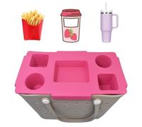 Uwyriwooq Bogg Bag Accessories, bandeja grande original para bolsa de mano, bandeja de goma para la playa, bandeja de aperitivos, soporte para bebidas y vasos, organizador y divisor de EVA, Rosa Rojo