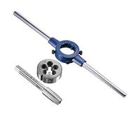 uxcell 1/2-13 UNC Tap and Die Set con llave de mango redonda de 38 mm, grifo de rosca de acero de alta velocidad y herramienta de roscado de troquel redondo