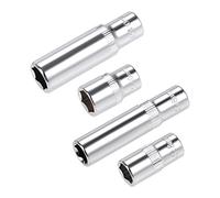 uxcell 1/4" Drive by 8mm & 10mm Deep and Shallow Socket Set, 6-Point CR-V Steel