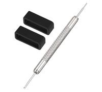 uxcell 1 juego de trabillas para correa de reloj, anillos de cierre de goma de 26 mm de ancho, retenedores de silicona para reloj, color negro, 1 juego