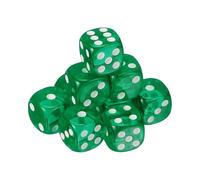 uxcell 10 dados acrílicos de 6 caras, 16 mm, esquinas redondeadas translúcidas, dados de juego D6 para fiestas temáticas, divertidos juegos de mesa, color verde
