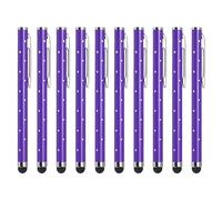 uxcell 10 lápices capacitivos con diamantes de imitación para pantallas táctiles, lápiz capacitivo universal de metal para teléfono, todos los dispositivos de pantalla táctil capacitiva, color morado