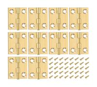 uxcell 10 mini bisagras de latón macizo, bisagras de gabinete pequeñas de 1 pulgada con tornillos de montaje, bisagras plegables para baúl de joyería, caja de madera, muebles de cajón, proyecto de