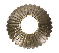 uxcell 10 piezas de placa trasera de latón radial de 0.6 pulgadas, juntas clásicas de decoración de muebles para gabinetes, cajones, puertas de armario (tono bronce)