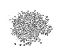 uxcell 1000 cuentas redondas de crimpado, cuentas espaciadoras de extremo crimpado de 2 mm, tapones pequeños para hacer joyas, bricolaje, color blanco
