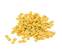 uxcell 100pcs 2.54mm Pin Header Jumper Cap alargado corto circuito conexión Cap mini puente puente enchufe amarillo