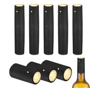 uxcell 150 cápsulas termorretráctiles de PVC, cápsulas de botella de vino de 1.2 x 2.4 pulgadas, tapas de corcho con pestaña de desgarro para hacer vino, bodegas y cocina en casa, dorado/negro