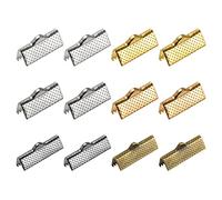 uxcell 180 extremos de abrazadera de crimpado de cinta, cierres de extremo de cable de pellizco de 22 mm para hacer manualidades, 6 colores surtidos