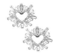 uxcell 2 clips de zapatos de diamantes de imitación desmontables en forma de corazón para zapatos, accesorios para mujer, boda, graduación, fiesta, tacones altos, manualidades, decoración, color