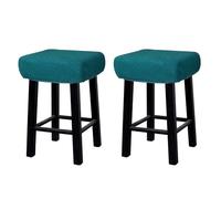 Uxcell 2 fundas rectangulares para taburetes de bar, fundas de asiento para silla de banco de madera y metal, color cian oscuro
