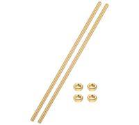 uxcell 2 juegos de varillas de latón totalmente roscadas, pernos de rosca M6 x 1 mm de paso a la derecha con tuercas hexagonales de latón macizo, varillas de tornillo roscadas largas de 200 mm/8