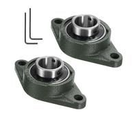 uxcell 2 rodamientos UCFL208 de bloque de almohada de 40 mm, autoalineación, rodamientos de acero cromado montado en base de hierro fundido sólido