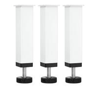 uxcell 3 patas de soporte central de altura ajustable, patas de soporte de marco de cama de metal de 6 pulgadas, patas de soporte de cama para sofá, armario, tocador, muebles, color blanco