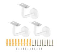 uxcell 3 soportes de pasamanos de acero inoxidable, soporte curvado de 3 pulgadas para barandilla de escalera para riel redondo con tornillo de montaje para barandilla de escalera, barandilla