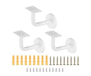 uxcell 3 soportes de pasamanos de acero inoxidable, soporte plano de 3 pulgadas, soporte de riel de escalera para riel cuadrado con tornillo de montaje para barandilla de escalera, barandilla