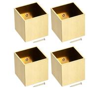 uxcell 4 fundas de latón para patas de muebles, 1.1 x 1.2 x 1.2 pulgadas, protector de suelo