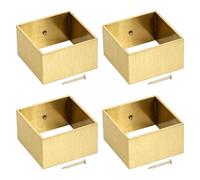 uxcell 4 fundas de latón para patas de muebles, protector de suelo de 1.3 x 1.4 x 0.8 pulgadas