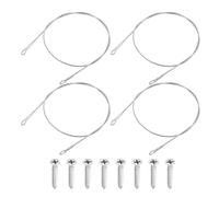 uxcell 4 ojales de cable de acero inoxidable 304 con extremos de 50 x 1,5 mm, con tornillos autorroscantes para conectar muebles, colgar lámparas