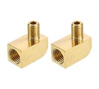 uxcell 4 piezas de latón de 90 grados Barstock Street Elbow M6 macho x M8 hembra conector de tubería para gas, aire, aceite, propano