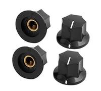 uxcell 4pcs Control del potenciómetro de Mando Giratorio Tapa de 6mm Eje Estriado de plástico Antideslizante