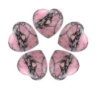 uxcell 5 piedras naturales de corazón de cuarzo morado, piedras de preocupación de corazón de amor, regalos para equilibrar la preocupación a granel y la meditación del estrés, equilibrio energético,