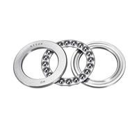 uxcell 51108 Rodamientos de bola de empuje de una sola dirección, asiento plano de acero cromado, 40 x 60 x 13 mm, 1 unidad