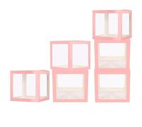 uxcell 6 cajas de globos de fiesta, cajas transparentes para globos con 78 letras de bloques de nombre para despedida de soltera, revelación de género, graduación, cumpleaños, decoración de boda