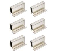 uxcell 6 tiradores de borde de vidrio de 1.6 pulgadas, clips de puerta de acero para ventana, manija de puerta oculta para cajones, armarios, vitrinas de vidrio, muebles, níquel perla