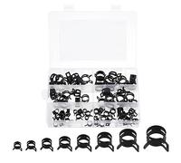 uxcell 80 abrazaderas de tubo de manguera de vacío de 7 a 18 mm, 8 tamaños, de 7 a 18 mm, 8 tamaños, para combustible/silicona, kit surtido de abrazaderas de aire de 7 mm, 9 mm, 10 mm, 11 mm, 14 mm,