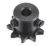 uxcell 9 dientes piñón tipo B solo filamento 1/4 "paso, 5 mm diámetro negro óxido C45 acero al carbono con 2 tornillos de fijación para ISO 04C