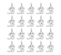 uxcell Abalorio de alfabeto de la A a la Z, dije de letra del alfabeto de metal con inicial para collares, pulseras, joyería, manualidades, 7 x 10mm / 0.28 x 0.39inch (L*W), Sin piedra preciosa