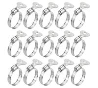 uxcell Abrazadera de manguera de engranaje sin fin, 15 abrazaderas de manguera de acero inoxidable ajustables de 1 a 1 1/2 pulgadas para asegurar manguera, tubería, fontanería, tubo y línea de