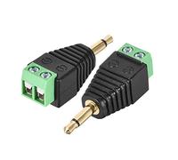 uxcell - Adaptador de conector de audio y vídeo estéreo de 2 polos macho a AV 2 para sistema de cámara de seguridad CCTV, 2 unidades