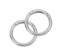 uxcell Anillo redondo de resorte, clips de hebilla de gatillo para bolsos, bolsos, llaveros, accesorios de bricolaje, Tono plateado, 4 cm