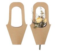 uxcell Bolsa de envoltura de flores con asa, papel kraft, paquete de 25 unidades, mangas de embalaje de ramo floral marrón para boda, cumpleaños, graduación, aniversario, arreglo, regalo, 13.8 x 7.5 x
