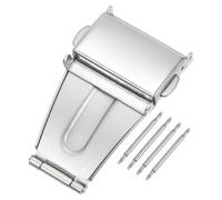 uxcell Cierre de despliegue de reloj Hebilla de botón de 20 mm de ancho de acero inoxidable Correa extensor tono plateado, 20mm