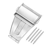 uxcell Cierre de despliegue de reloj Hebilla de botón de 23 mm de ancho de acero inoxidable extensor de banda de reloj tono plateado, 23mm