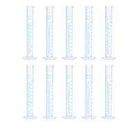 uxcell Cilindro graduado de plástico, cilindro de medición de 100 ml, vasos de tubo de ensayo, marcado métrico de 2 lados, base hexagonal transparente para laboratorio en casa, 10 unidades