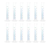 uxcell Cilindro graduado de plástico, cilindro de medición de 25 ml, vasos de tubo de ensayo científico, marcado métrico de 2 lados, base hexagonal transparente para laboratorio y hogar, 12 unidades