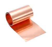uxcell Cobre intermitente, calibre 32, 0.2 mm de grosor, 99.95% cobre puro, placa de lámina de metal de 3.7 pulgadas de ancho x 6.5 pies para reparación de techos, proyectos de bricolaje y