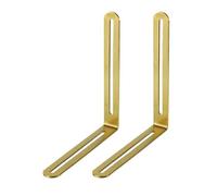 uxcell Código de esquina ajustable, 2 piezas de 165 x 200 mm, acero inoxidable de 90 grados en forma de L, para muebles fijos, estantes, cama, mesa, conector (dorado)